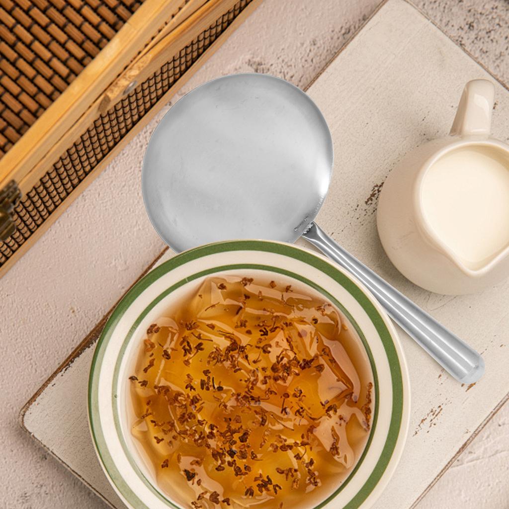 Stainless Steel Tofu Brain Shovel Kitchen Scoop Flat Bottom Rice Paddle Oil Soup Ladle Serving Spoon for Home Restaurant