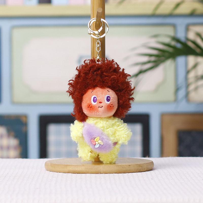 Adorable Star Plush Doll Keychain With Short Pile Fabric For Gifts