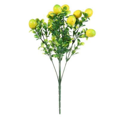 Garden for Home Lemon Tree Greenery Decoration Artificial Lemon Branch with Green Leaves Fruit