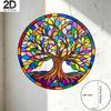2D Flat, 1pc Sun Catcher, 16.6cm/6.54in, 2D Flat Colorful Tree of Life Stained Glass Style Acrylic Sun Catching Hanging Ornament, 1pc Vibrant Crystal