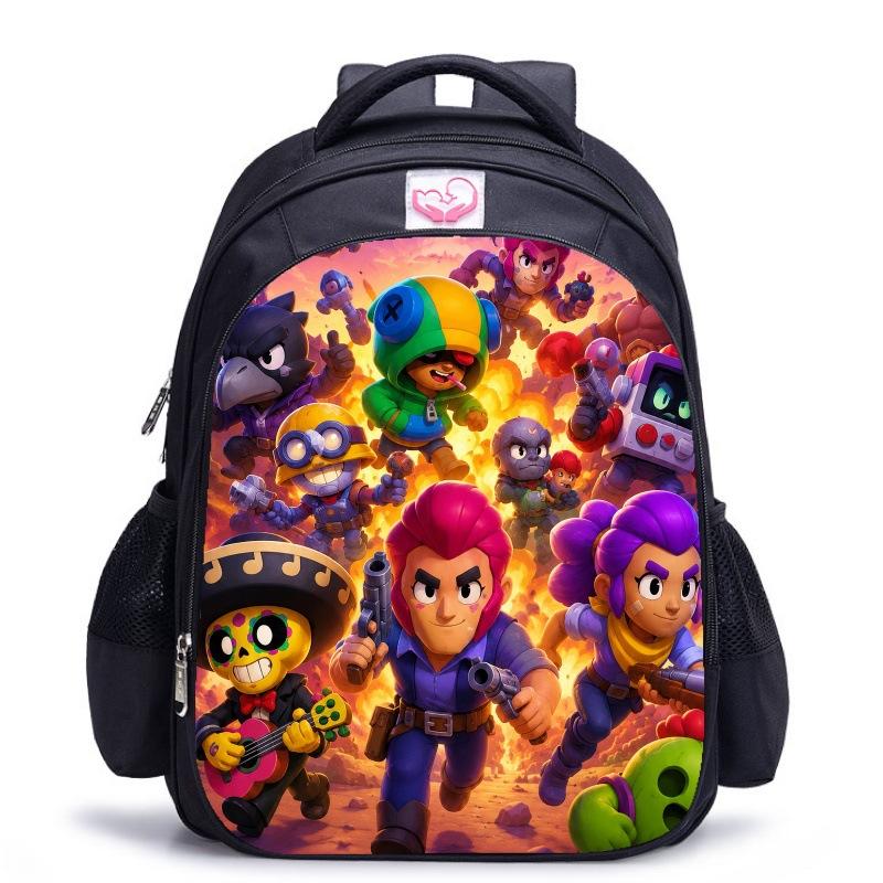 Brawl Stars Batoh s graffiti potiskem Školní taška pro děti Lehký Odolný Voděodolný Velká kapacita