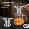 316 Stainless Steel Tea Strainer Double Ear Tea Filter Infuser Funnel for Loose Leaf Tea Brewing and Cup Strainer