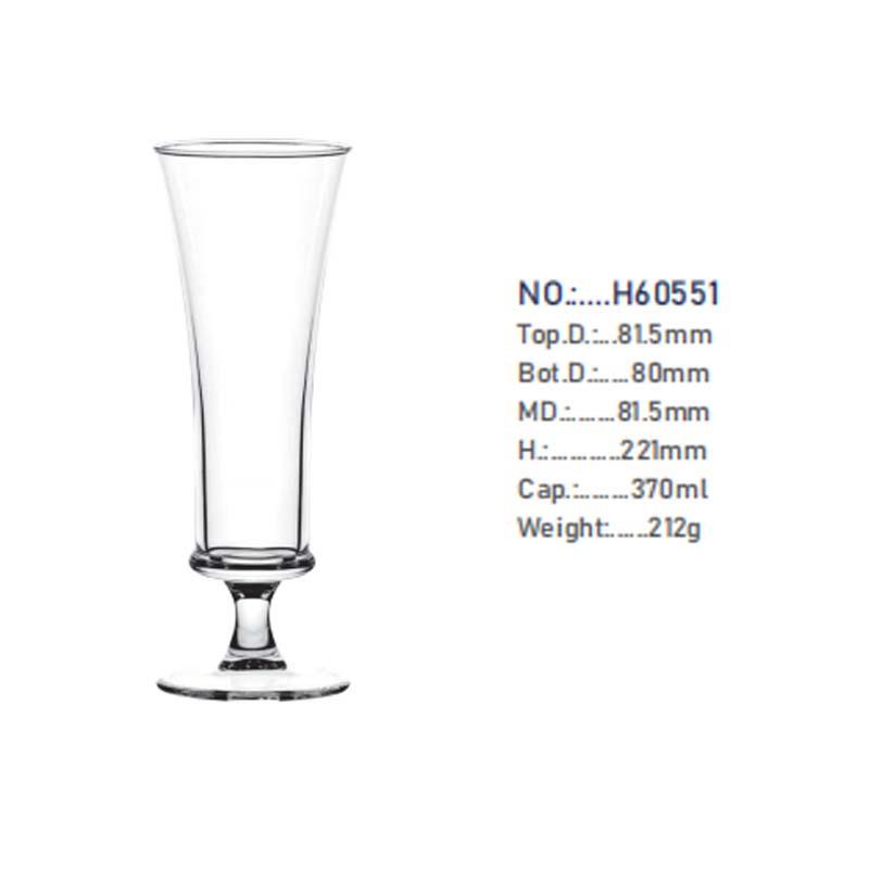 Tulpenförmiges Transparentes Getränkeglas – Hoher Stiel für Saft, Milchtee, Cocktails und Kaltgetränke.