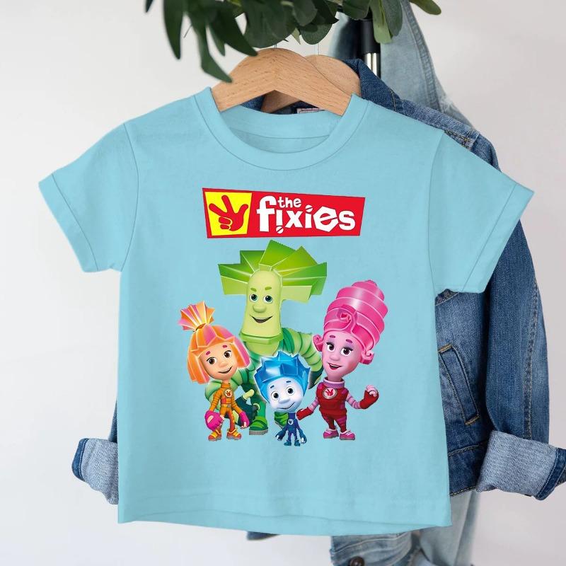 Das Fixies Grafik T-Shirt Für Kinder Jungen 2025 Neue Mode Das Fixies Kurzarm-T-Shirt Anime Y2k Oberteile Kleinkind Mädchen Kleidung