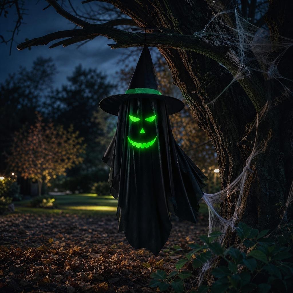 Halloween Hanging Decoration with Witch Hat for Indoor Outdoor House Party Yard Home Display Prop