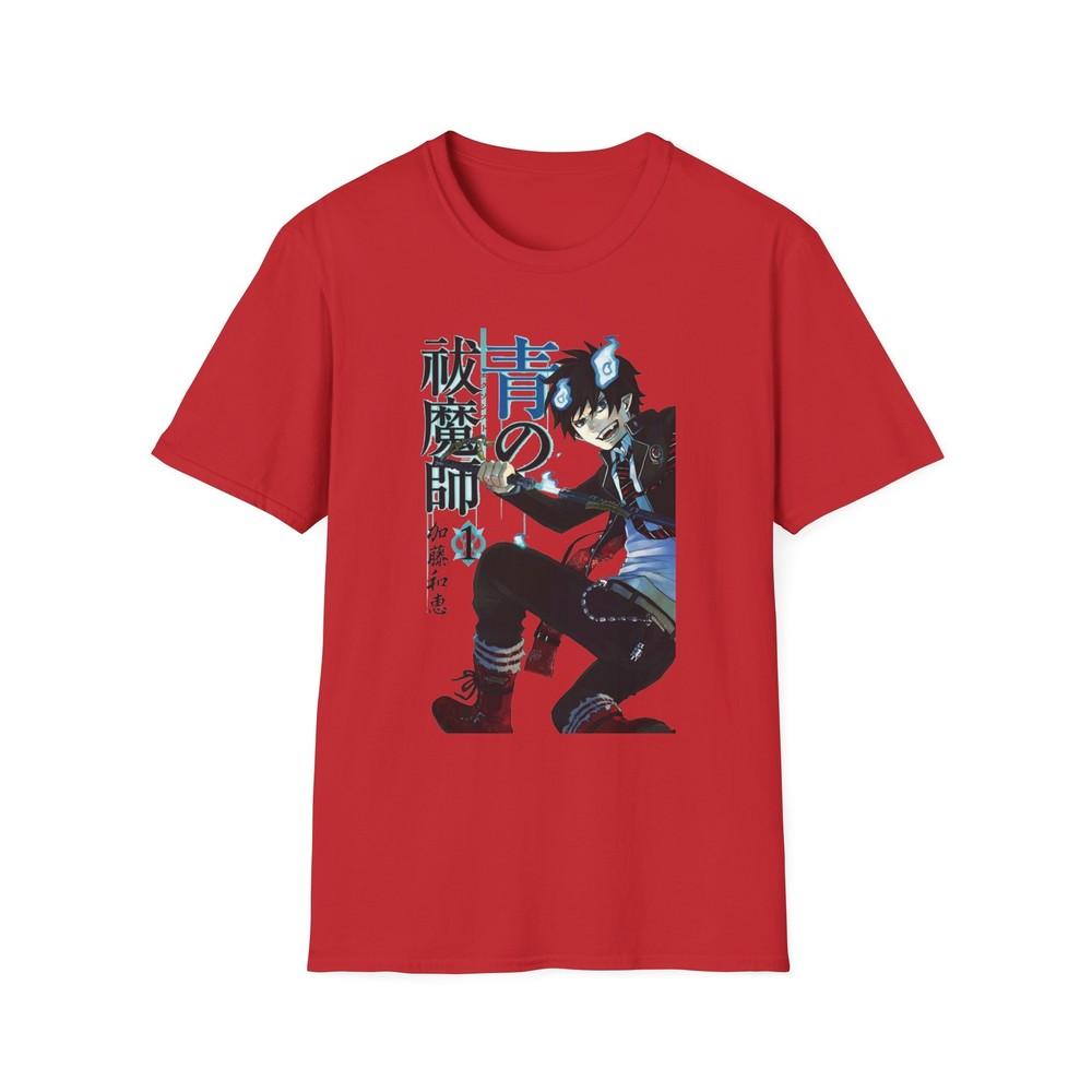 Unisex Jl Anime TShirt Soft Blue Exorcist Rin Big Size Okumura S