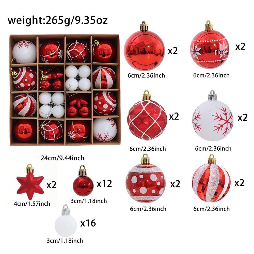 Painted Christmas Ball Gift Box Set - Festive Tree Ornaments & Party Decorations