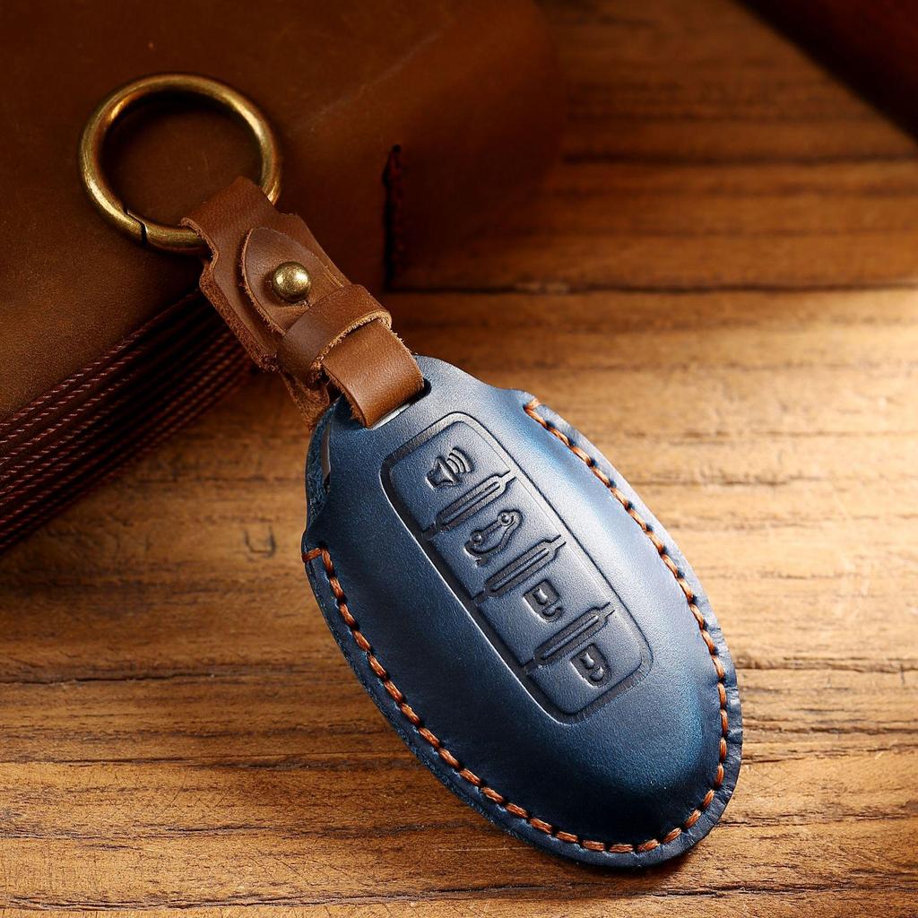 Genuine Leather Handmade Car Key Cover for Nissan