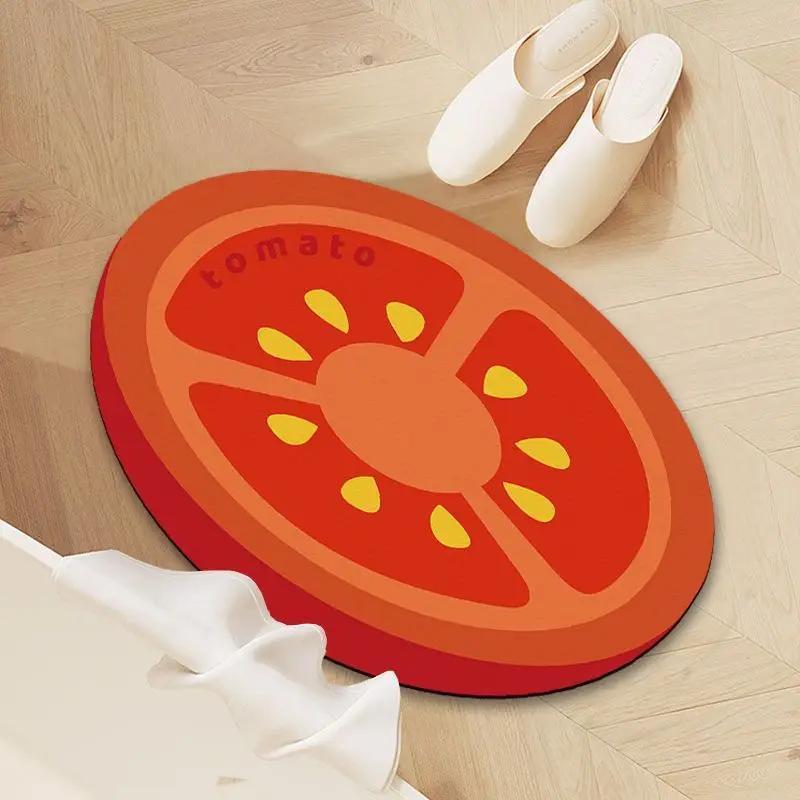 Carpet bathroom absorbent, dirt resistant, non slip floor mat, bathroom diatom mud foot mat, fruit shaped bathroom door