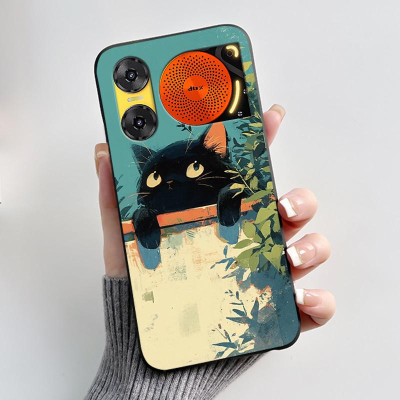 Custodia per Telefono Per ZTE Nubia Music 2 Custodia Z2460 Z2353 Estetica Gatto Carino Astronauta Nera Morbida TPU Silicone Copertura Protettiva Integrale