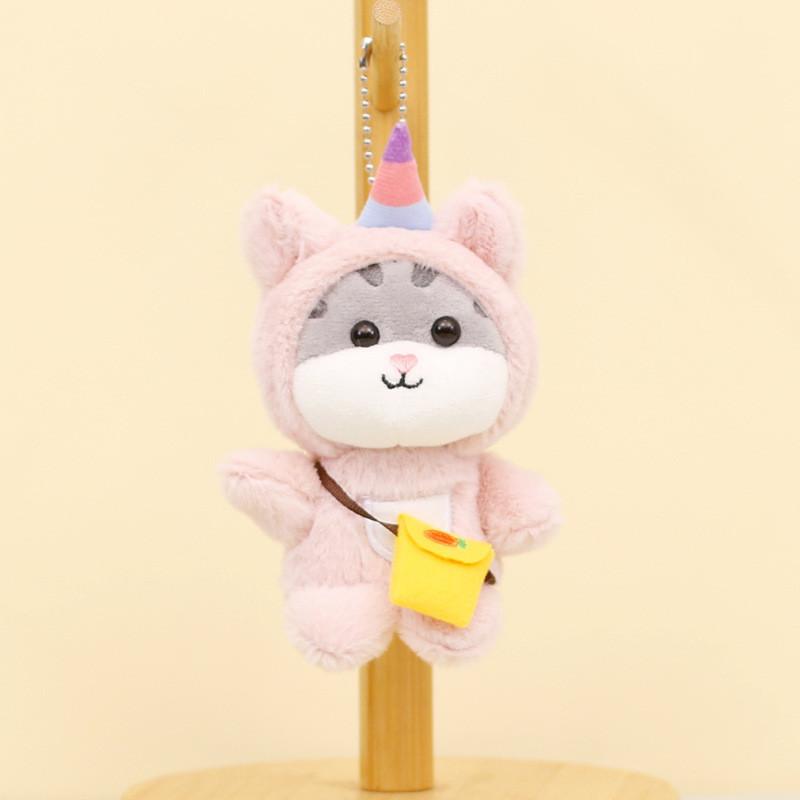 Cute Cat Plush Toy Keychain Fluffy Bunny Transformable Small Kitty Bag Accessory
