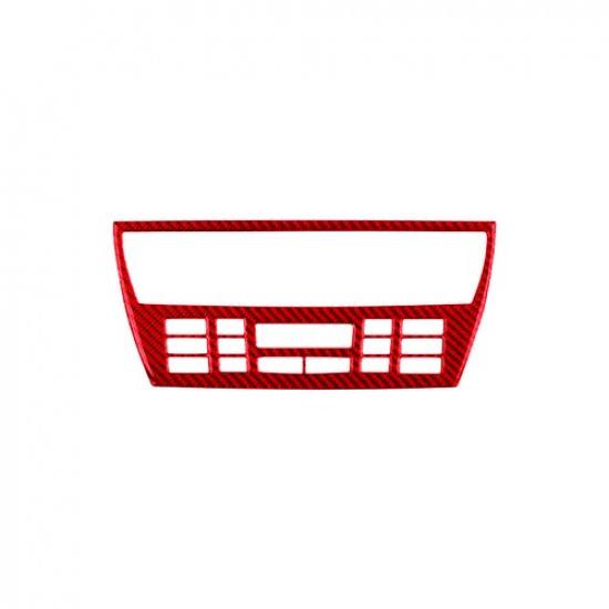 For BMW X3 E83 Red Carbon Fiber Interior Central Console CD Frame Cover Trim