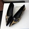 Pantofi cu toc jos cu imprimeu elegant de leopard pentru femei Pantofi cu toc kitten cu vârf ascuțit Sexy Pantofi mules Pantofi cu toc înalt casual confort Zapatos De Mujer