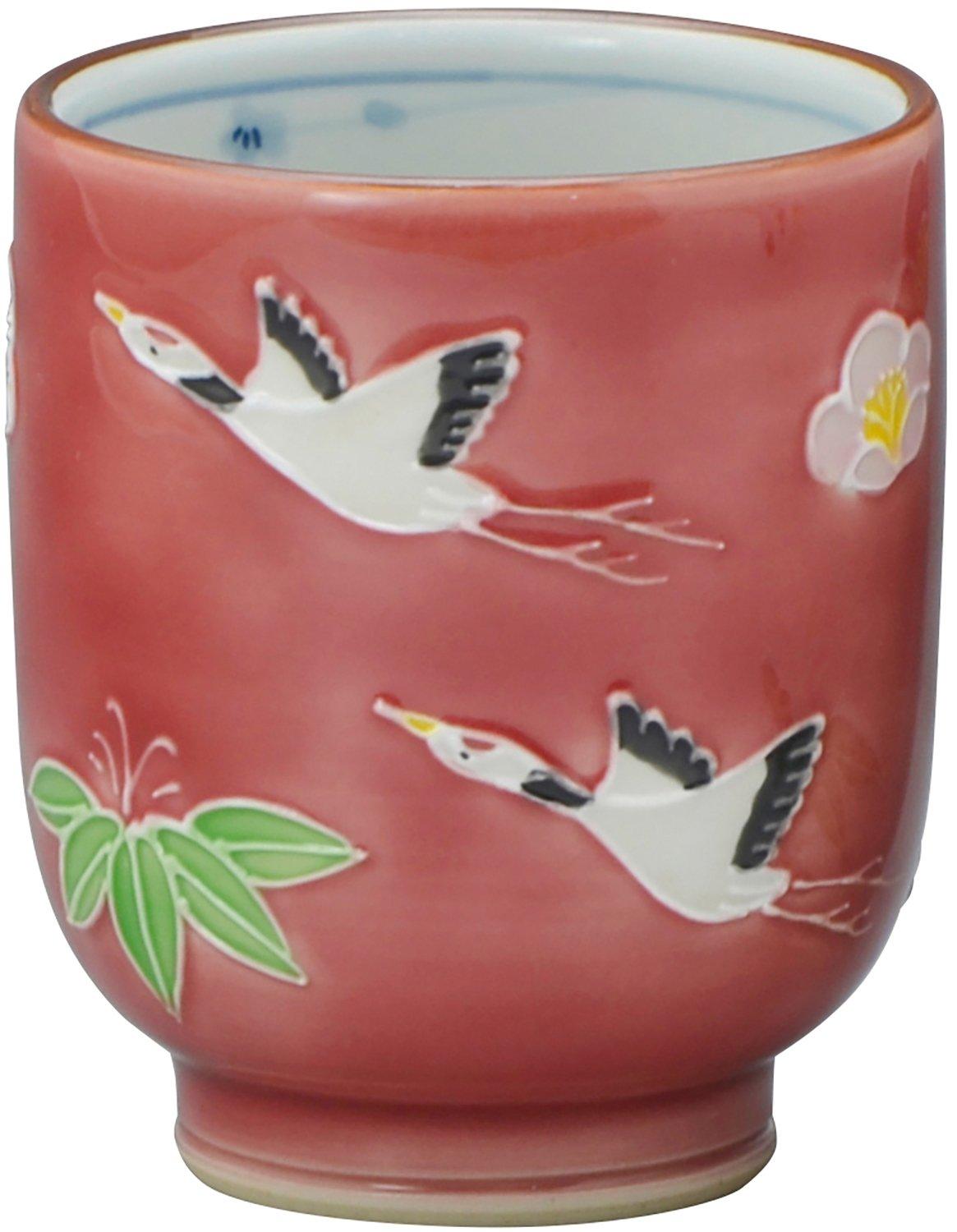 

Kyoyaki Kiyomizu-yaki Teacup, Small, Flight (Red), Shoho Kiln, Perfect for 60th Birthdays and Respect for the Aged Day Gifts, USI943-02