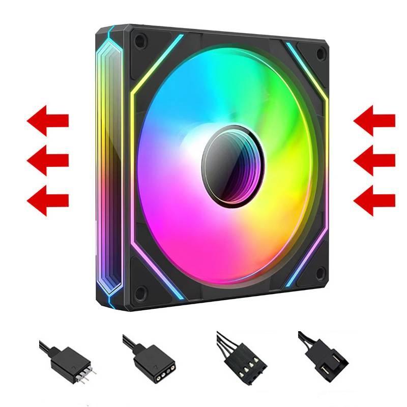 PRISM 4 PRO ARGB CPU Fan 4PIN PWM Silent Chassis Fan 120mm Infinite Mirror 5V 3PIN Motherboard Light Sync Case Cooler Fan RGB&Other