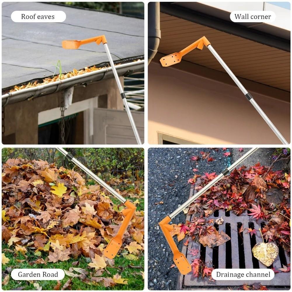 Ergonomic Gutter Cleaning Tool Long Handle Roofing Leaf Shove  for Home Residence