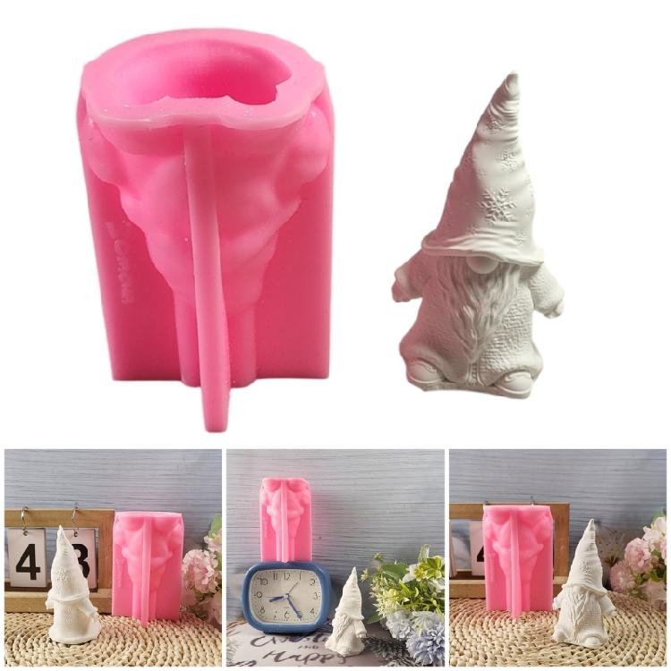 Gnome Figurine Shaped Ornament Mold Flexible Silicone Christmas Desktop Decoration Mold Living Room Embellishment Mould