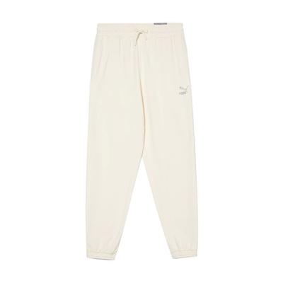 Breathable Cotton Lace-Up Casual Knitted Sports Pants Women Bottoms Beige 539757-97