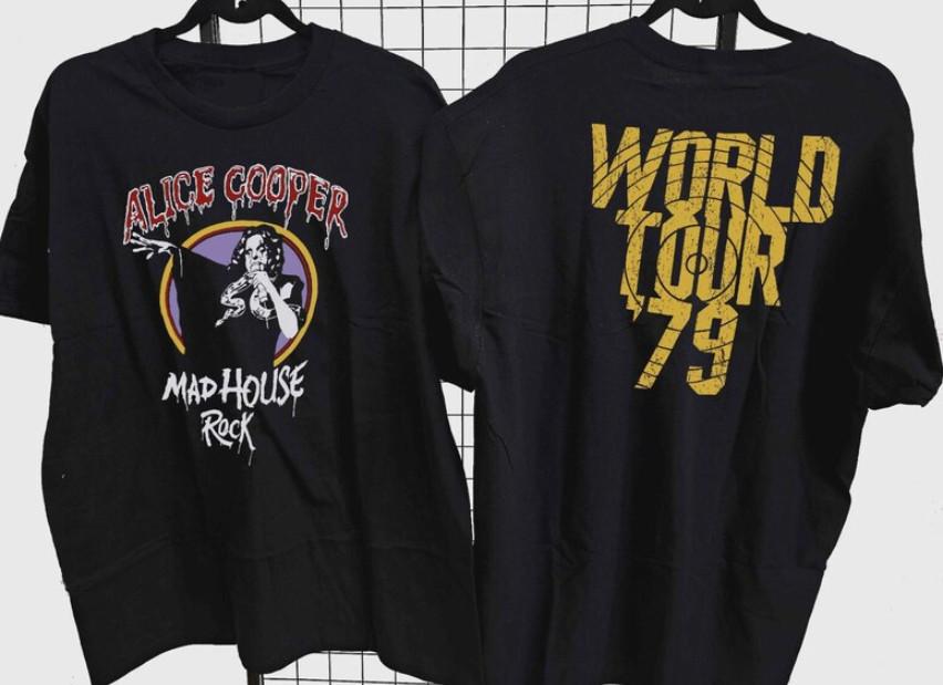 Alice Cooper 1979 Madhouse Rock Tour 2X Sided Cotton TShirt Unisex T-Shirt M