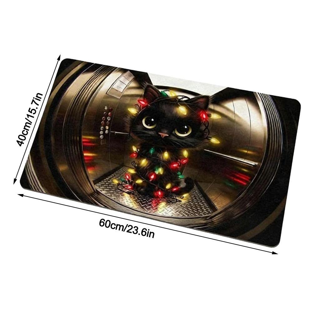 Santa Claus Design Bathroom Mat Water-absorbing Anti-slip Pad Door Carpet Christmas Season