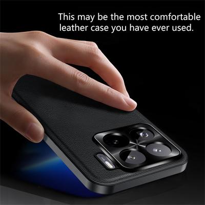 For Xiaomi 15S Pro Case PU+TPU+PC Phone Back Cover with Metal Lens Frame