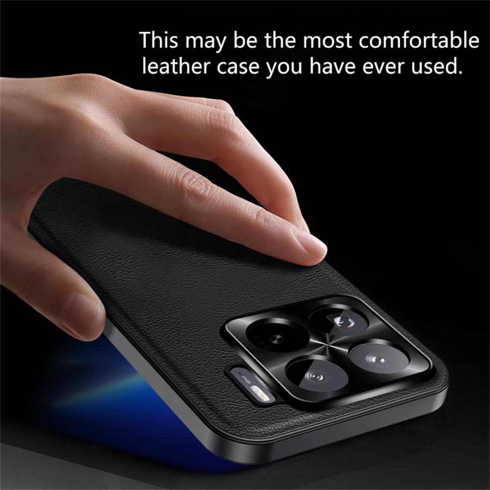 For Xiaomi 15S Pro Case PU+TPU+PC Phone Back Cover with Metal Lens Frame