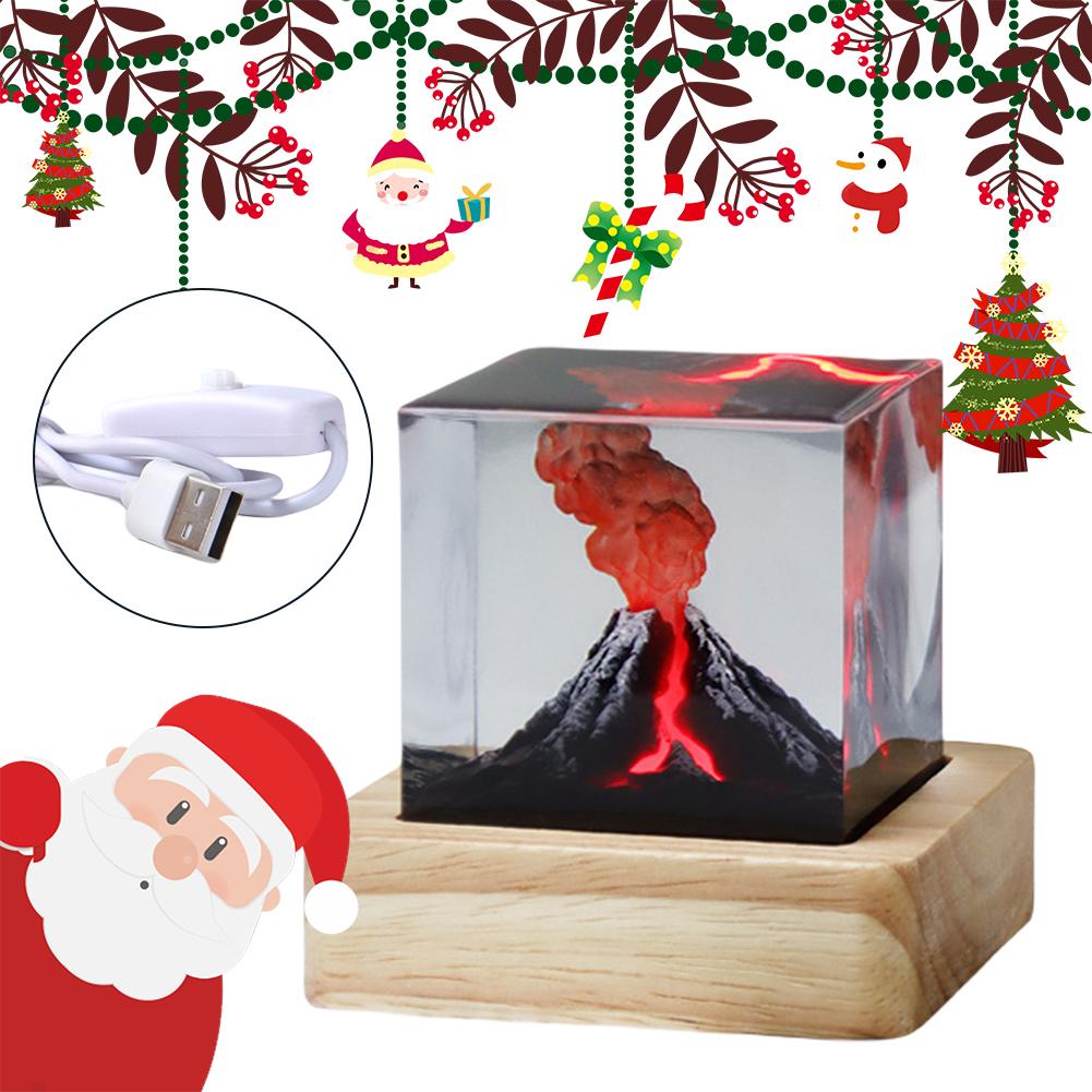 Realistische Vulkanusbruch Nachtlicht USB Vulkanusbruch Modell Atmosphäre Lampe Vulkan Lava Lampe für Haus Wohnzimmer Dekoration