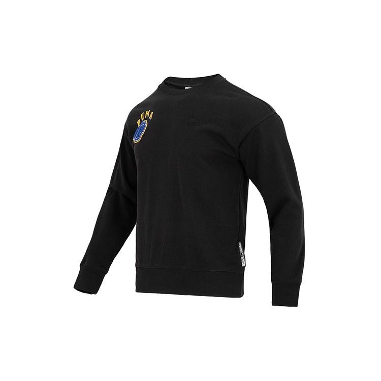 PUMA Team Crew Graphic Sweater Black Men s 622275-01 L