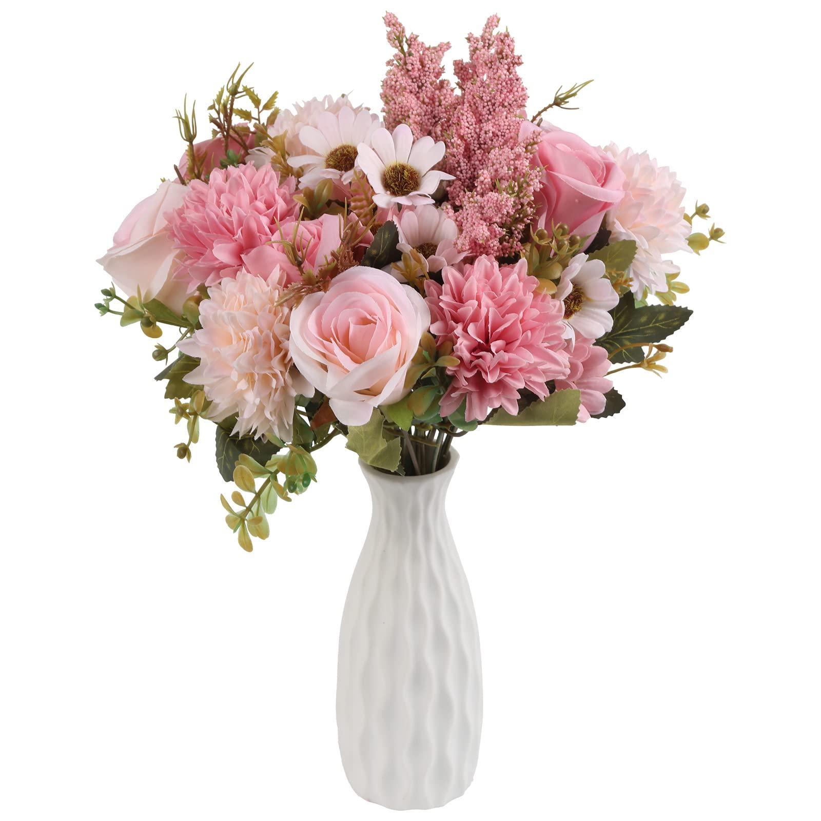 

3 упаковки искусственных шелковых букетов из гортензии, ромашковых цветов из ткани для украшения центрального стола в стиле бохо на ферме