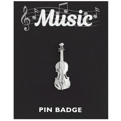[Q3884] - Silver 'Music' Pin Brooch (violin) - 35x10 Mm