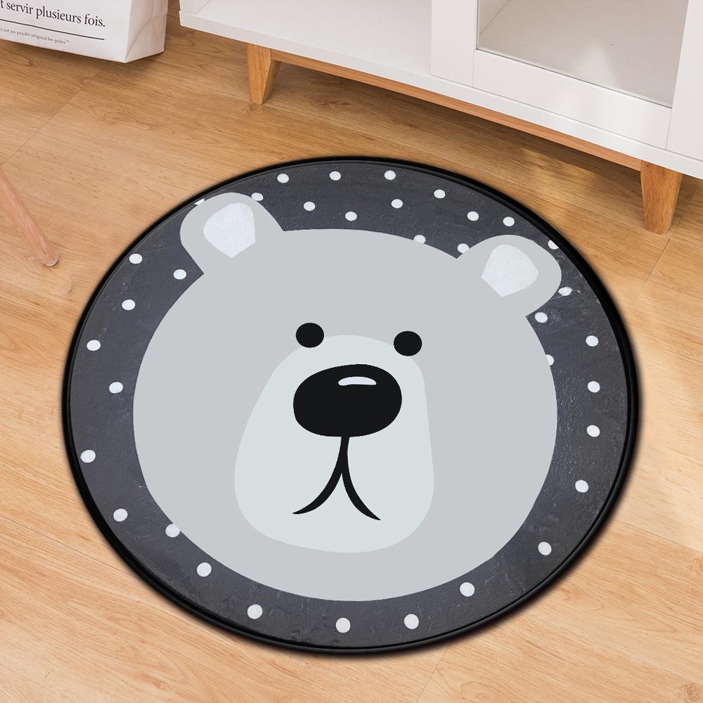 Green Plant Cactus Round Carpet Computer Chair Cushion Office Chair Floor Mat Door Mat Foot Mat