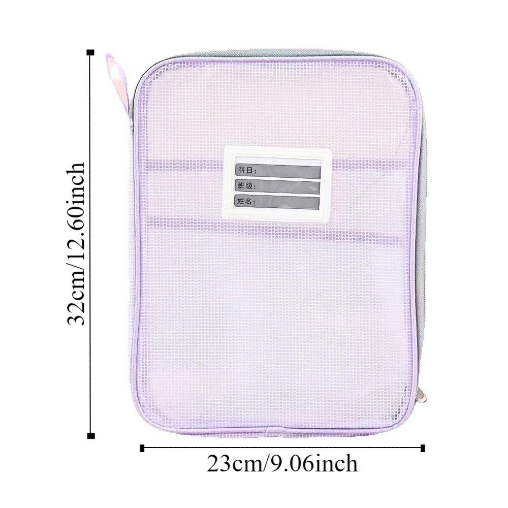 Zipper Test Paper Storage Bag A4 Stationery Organizer Pouch Sorting Bag Transparent File Bag  Kids