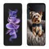 Yorkshire Terrier Dog Phone Case For Samsung Z Flip 7 6 5G Galaxy Z Flip 5 4 3 Black Hard Cell Cover Luxury PC Shell Coque