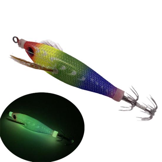 8cm/6g Luminous Shrimp Bait Sharp Squid Hook Simulation 3D Fisheye Jigging Fishing Outdoor