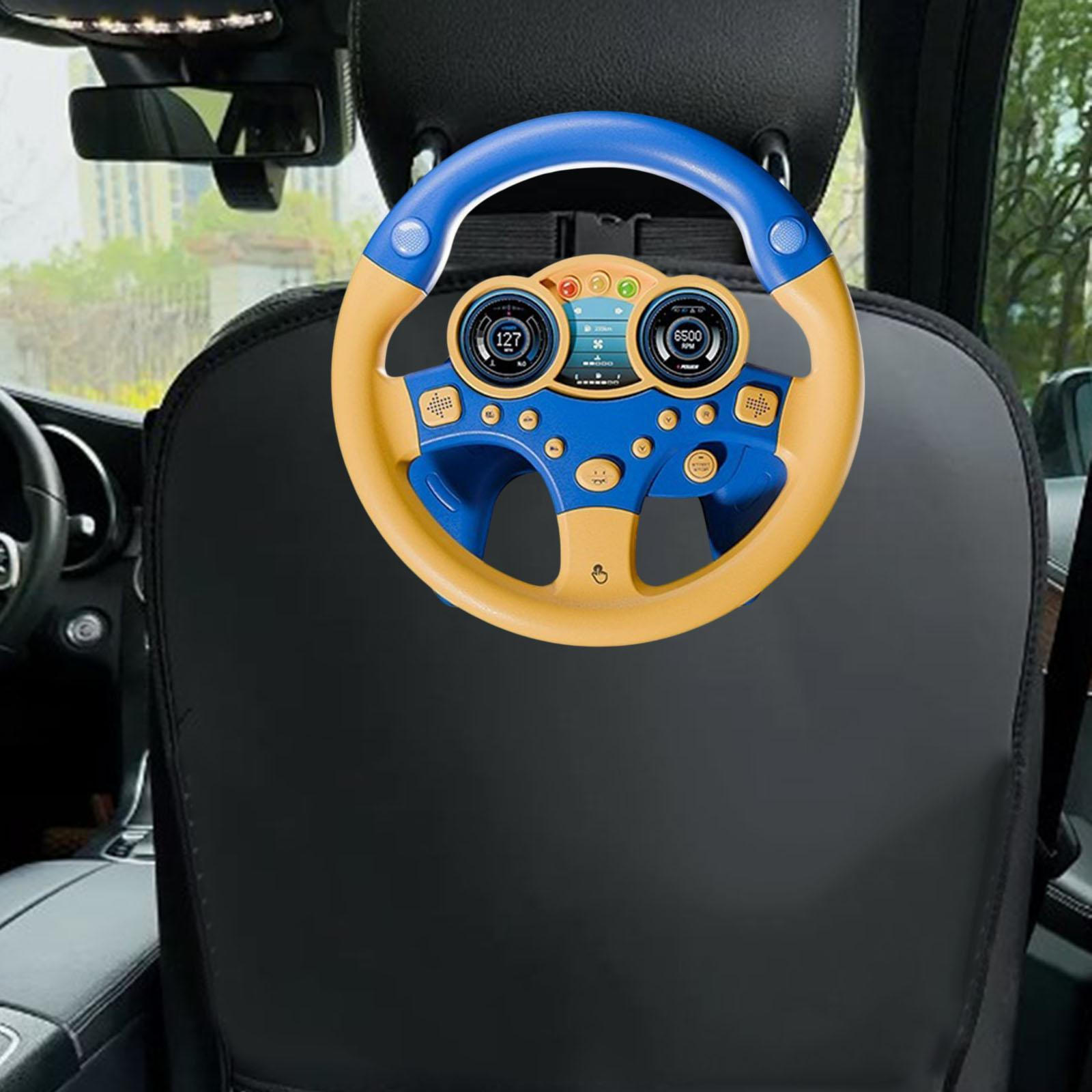 

Электрический обучающий руль игрушка музыкальный симулятор вождения для детей для вечеринки синий