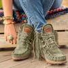 Women's Lace-up Denim Boots for Winter