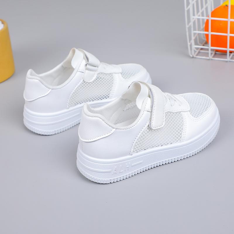 Tenisowe trampki dziecięce letnie nowe chłopięce dziewczęce buty sportowe codzienne buty deskorolkowe siatkowe oddychające miękkie podeszwy dziecięce małe białe buty