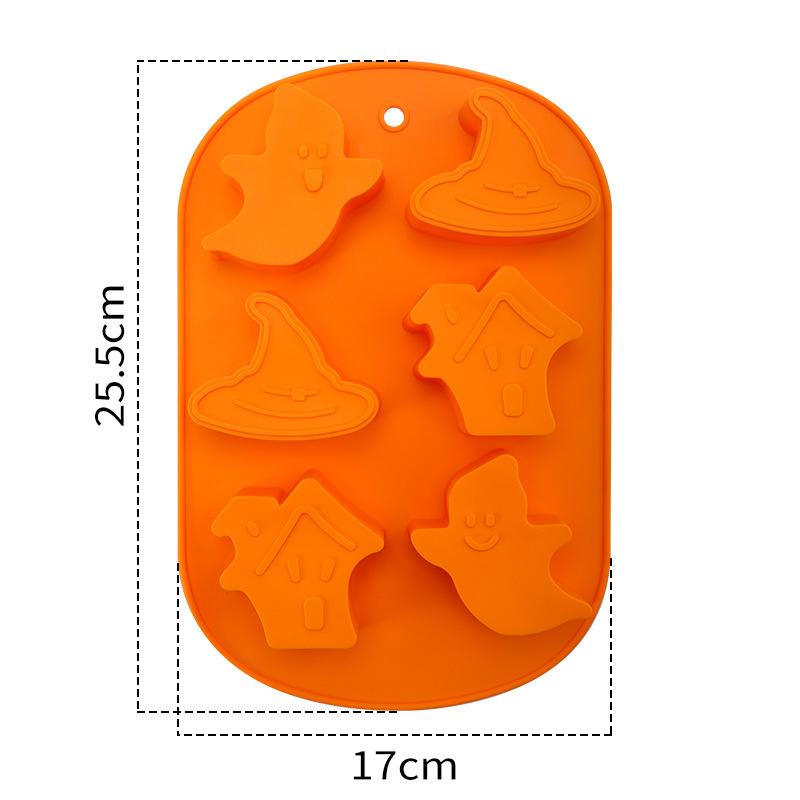 Halloween Scary Pumpkin Silicone Mold Ghost Hat Skull Ice Cube Chocolate Food Baking Tray Mold Cookie Biscuit Cake Baking Mold