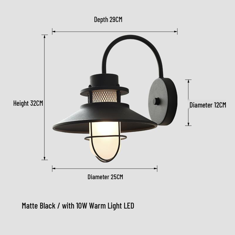 

Винтажный светодиодный уличный настенный светильник - Простой, водонепроницаемый, проводной, для украшения кафе Standard