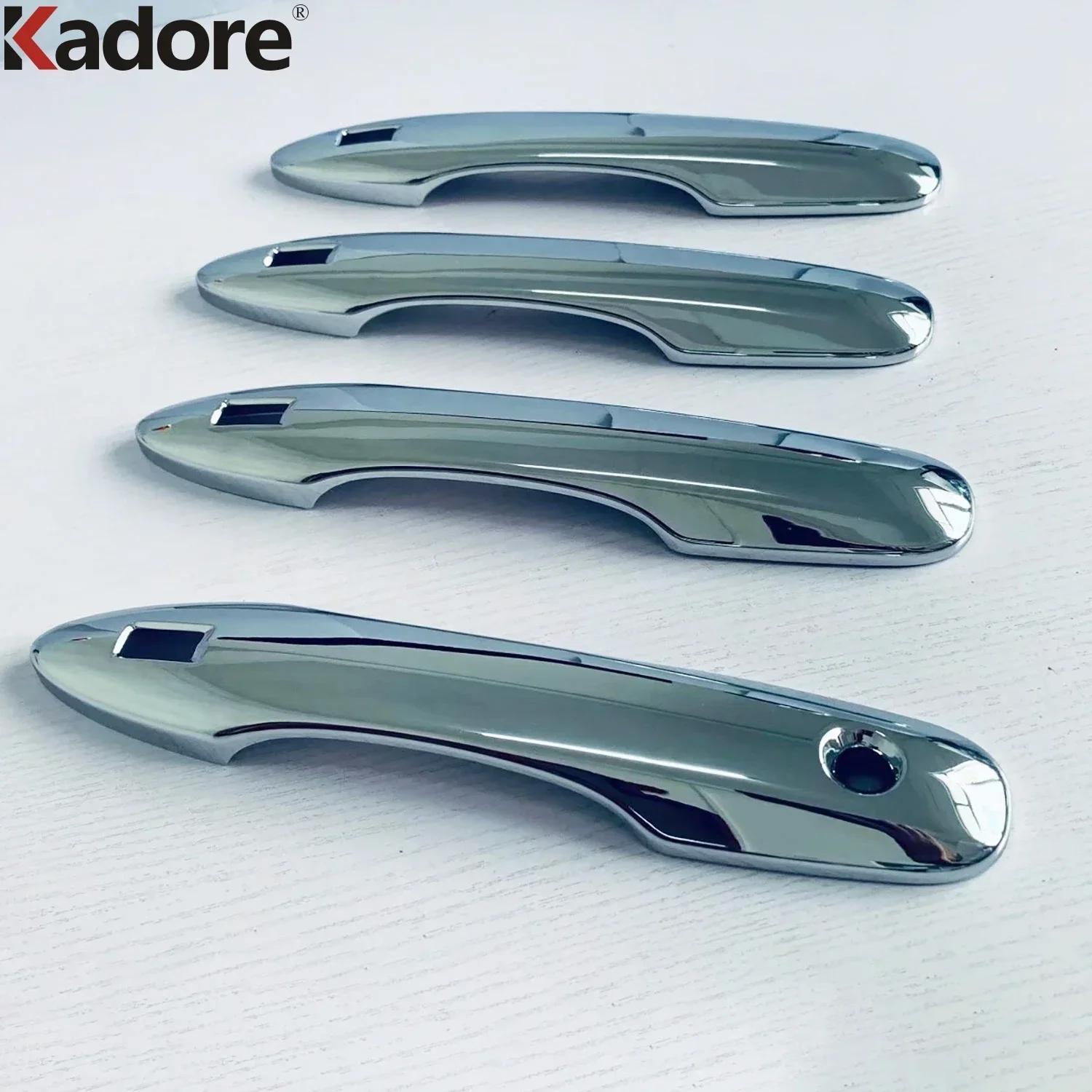 Door Handle Cover Trim For Toyota Bz4x    2024 2025 Carbon Fiber Car Side Door Handles Bowl Cup Cap Accessories ABS Chrome