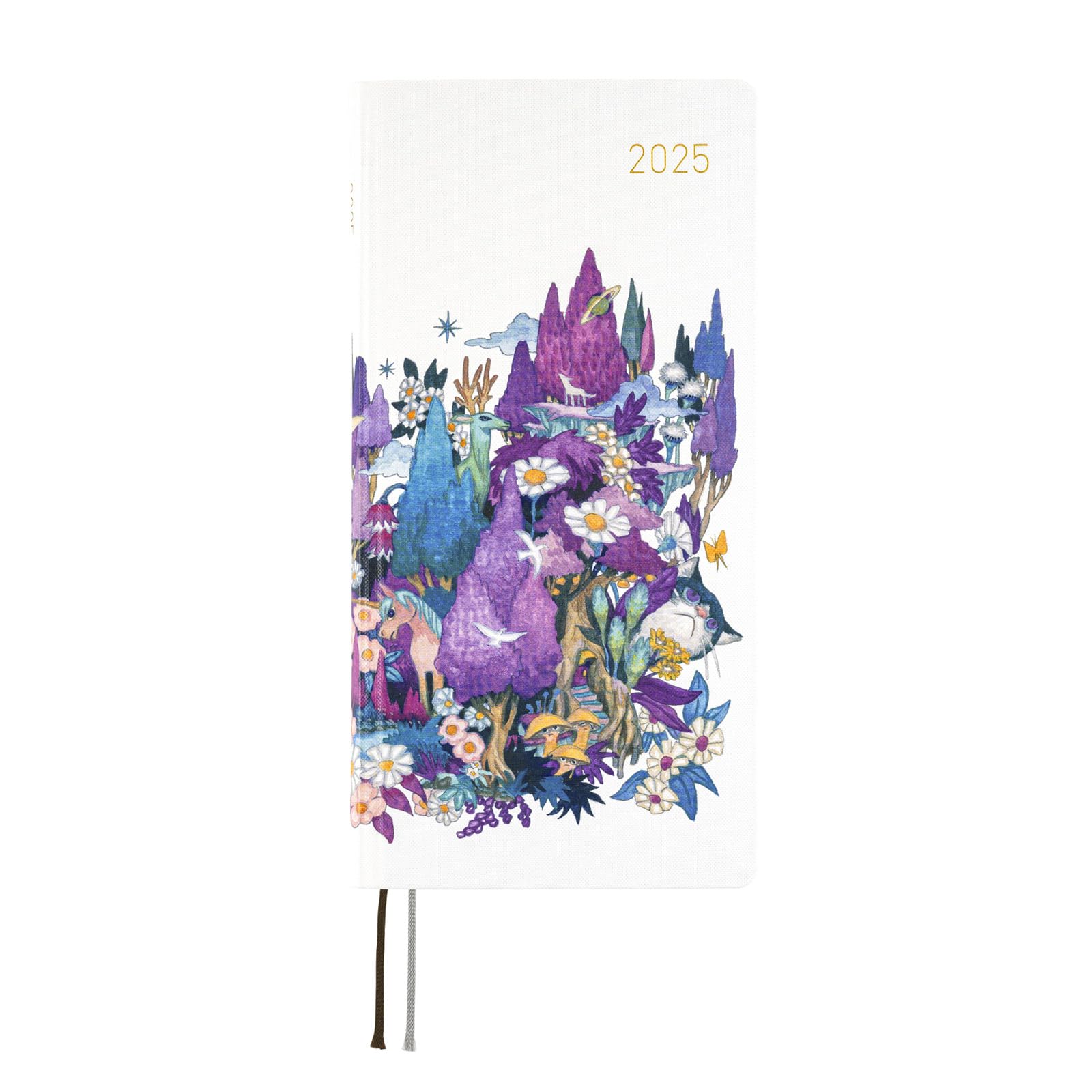 

Hobonichi Techo 2025 Weeks Английское издание Масамунэ Кусано x Джунаида За гранью пурпурной ночи Начало в январе Еженедельник Слева Тонкий Вертикальный /