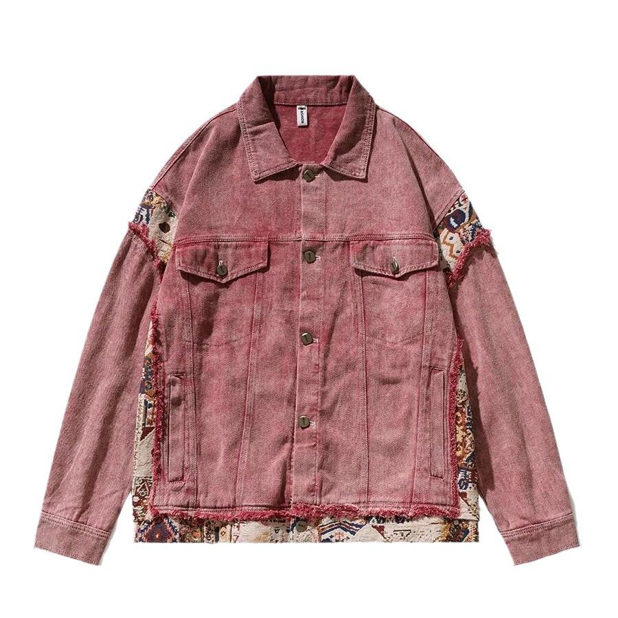 Damen Retro Patchwork Jeansjacke - Locker, Lässig, Vielseitiges Frühjahrs-/Herbst-Arbeitskleidung Top