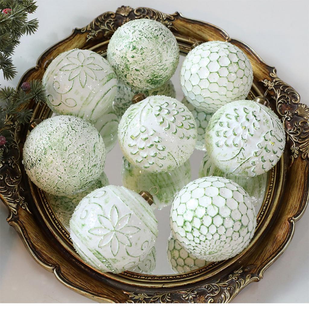 8CM Antique Christmas Ball Set Of 12 Hanging Decorations For Christmas Tree Decoration And Scene Setup