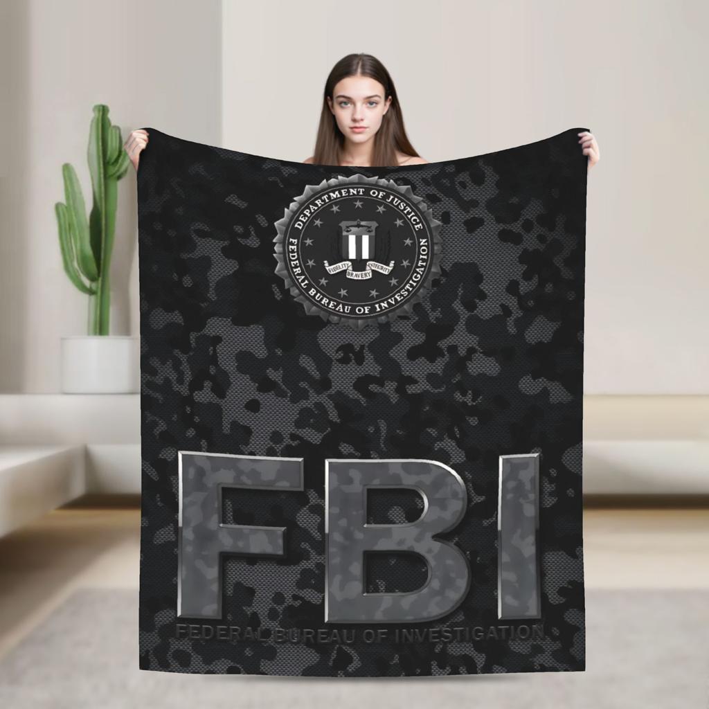 FBI Female Body Inspector Blanket Soft Warm Funny Plush Throw Blanket For Couch Bed Camping Flannel Bedspread Bed Cover