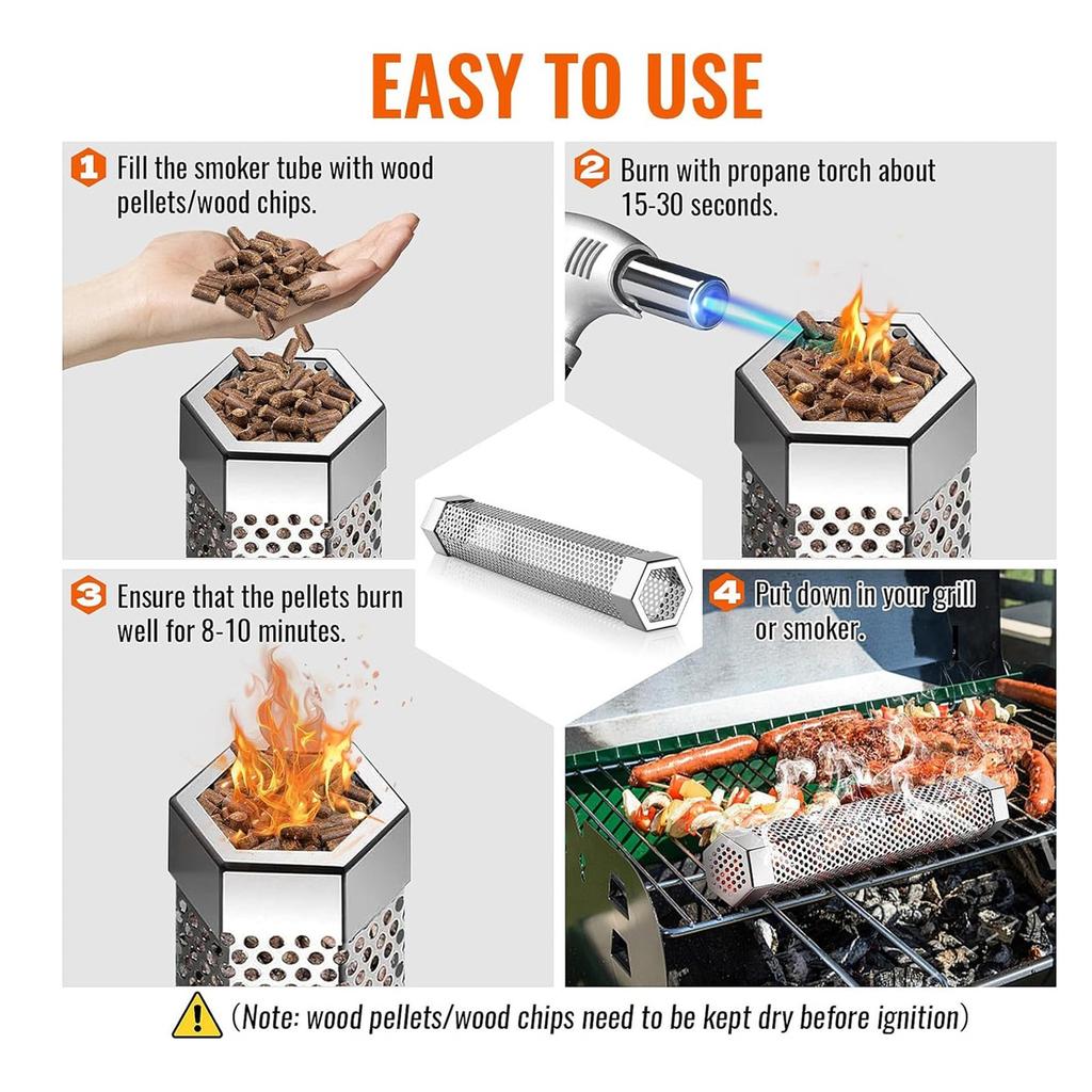 12' Pellet Smoker Tube For All Grill Or Smoker