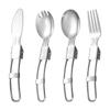 Portable 304 Stainless Steel Folding Cutlery Set: 3-Piece for Students & Outdoor Use