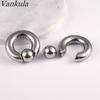 Vankula 2pcs Ear Plug Tunnels 316L Stainless Steel Piercing Captive Hoop Ear Gauges Weights for Flesh Piercing Body Jewelry
