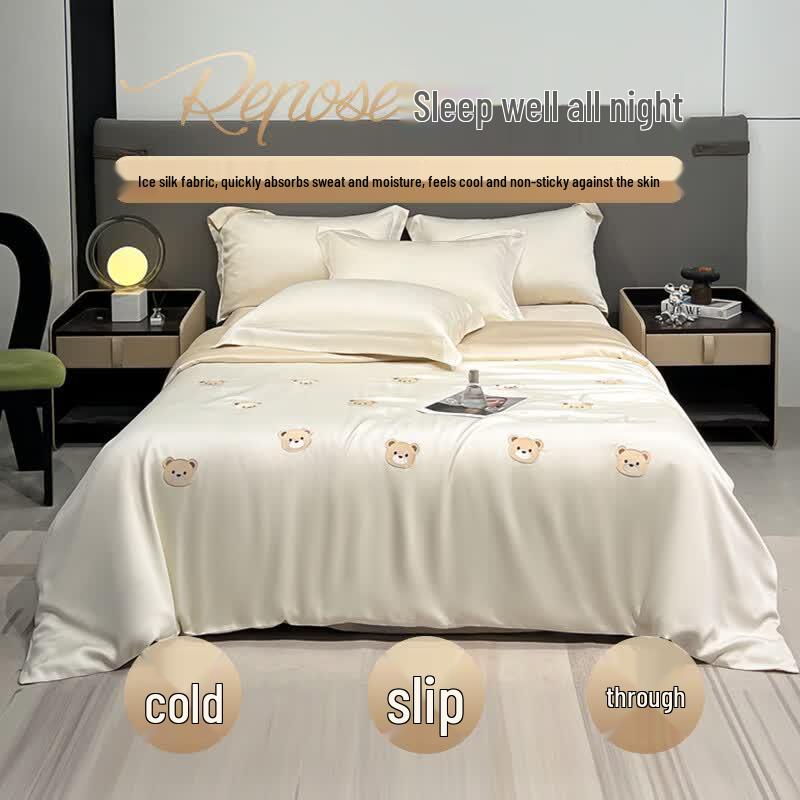 Light Luxury Cooling Ice Silk Bedding Set