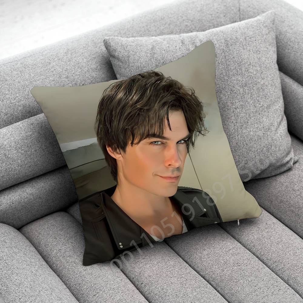 Pillow Case For 45*45cm 40cm 55cm 50cm 30cm Square Car Pillowcase Shell Actor D-Damon Salvatore Throw