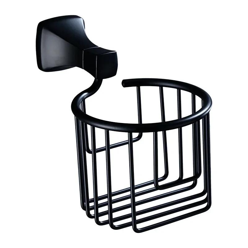 Black Space Aluminum Paper Towel Storage Toilet Paper Holder European Paper Towel Rack Bathroom Hardware Accessories